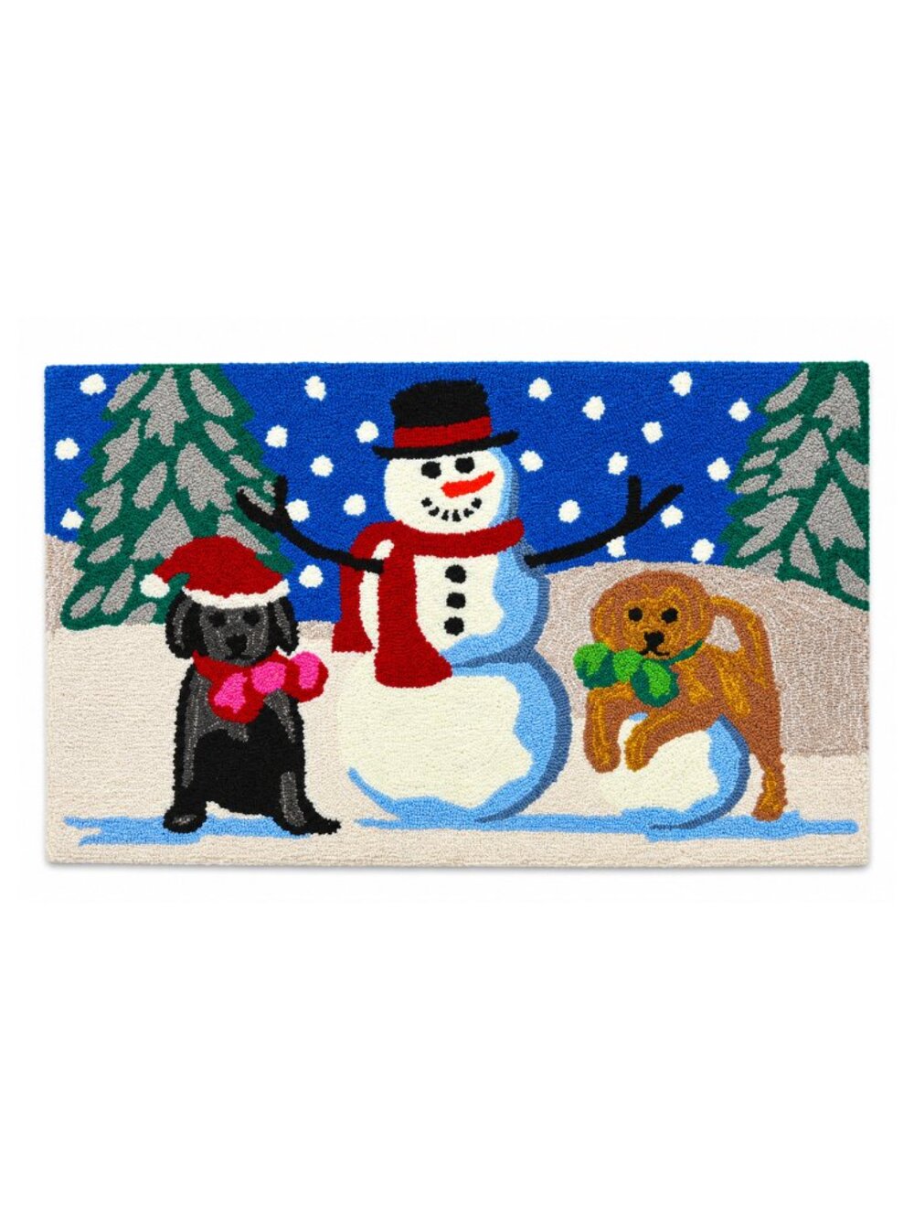 Liora Manne Frontporch Snow Puppies 20x30 Doormat Indoor Outdoor Winter Dogs NWT